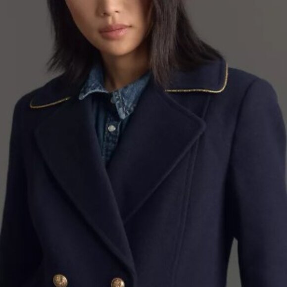 ANTHROPOLOGIE - Maeve Military Navy Peacoat BNWT - SIZE M - Picture 3 of 12
